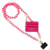 Clip & Go Crossbody Ice Chain Phone Accessory : White Chain with Golden Pouch