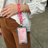 Clip & Go Crossbody Ice Chain Phone Accessory : White Chain with Golden Pouch