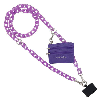 Clip & Go Crossbody Ice Chain Phone Accessory : Ice Tea - Brown Pouch