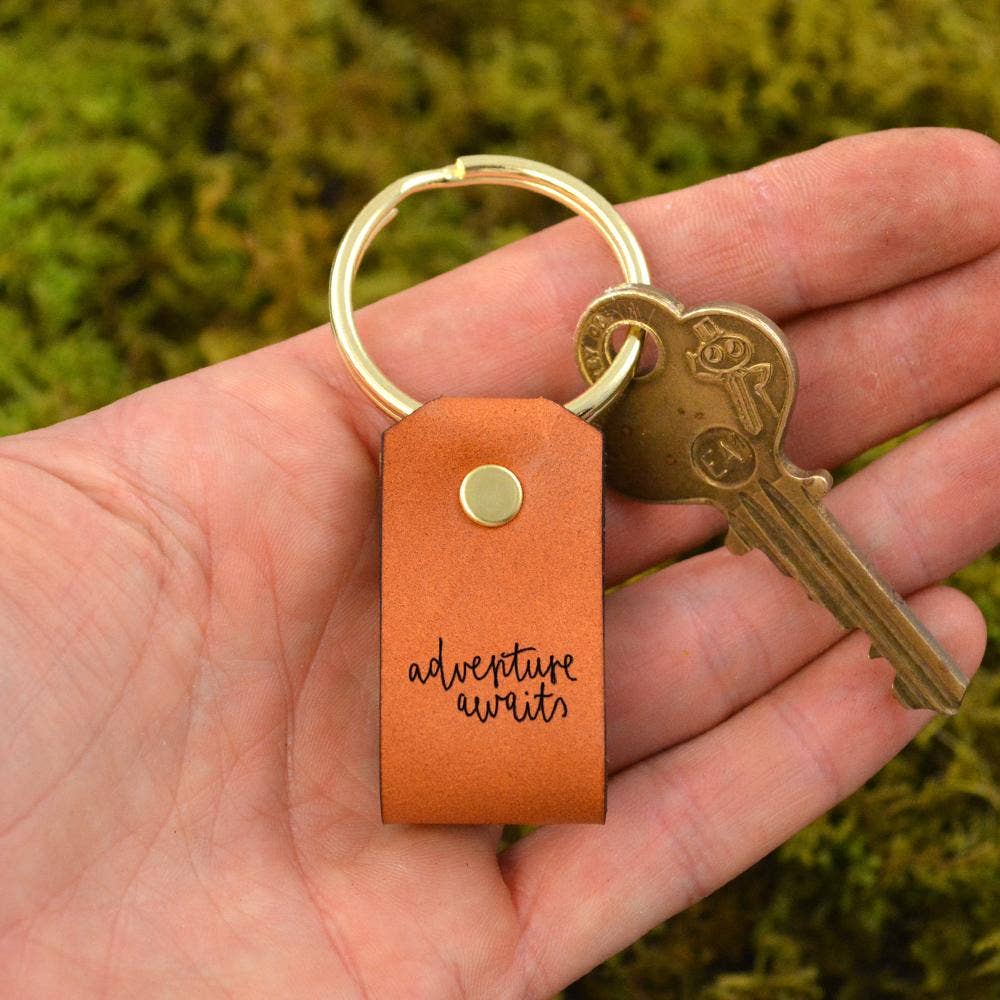 Adventure Awaits - Leather Keychain