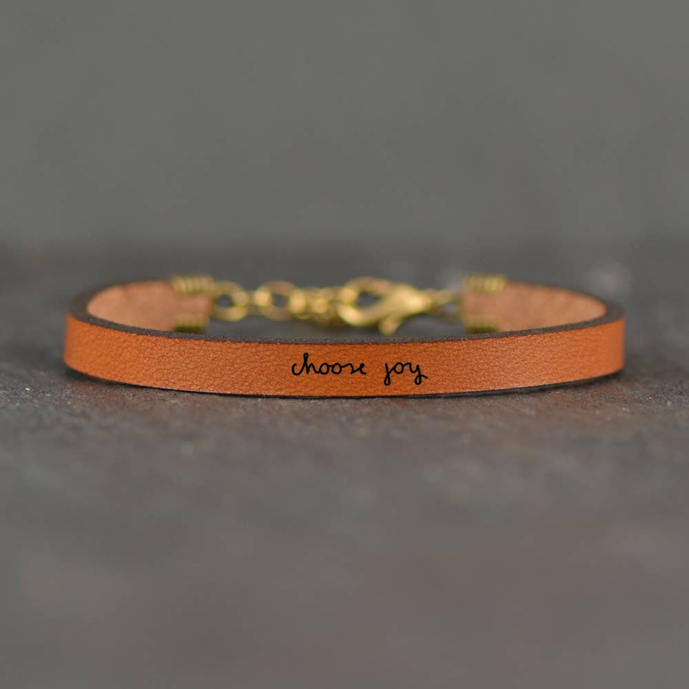 Choose Joy - Leather Bracelet