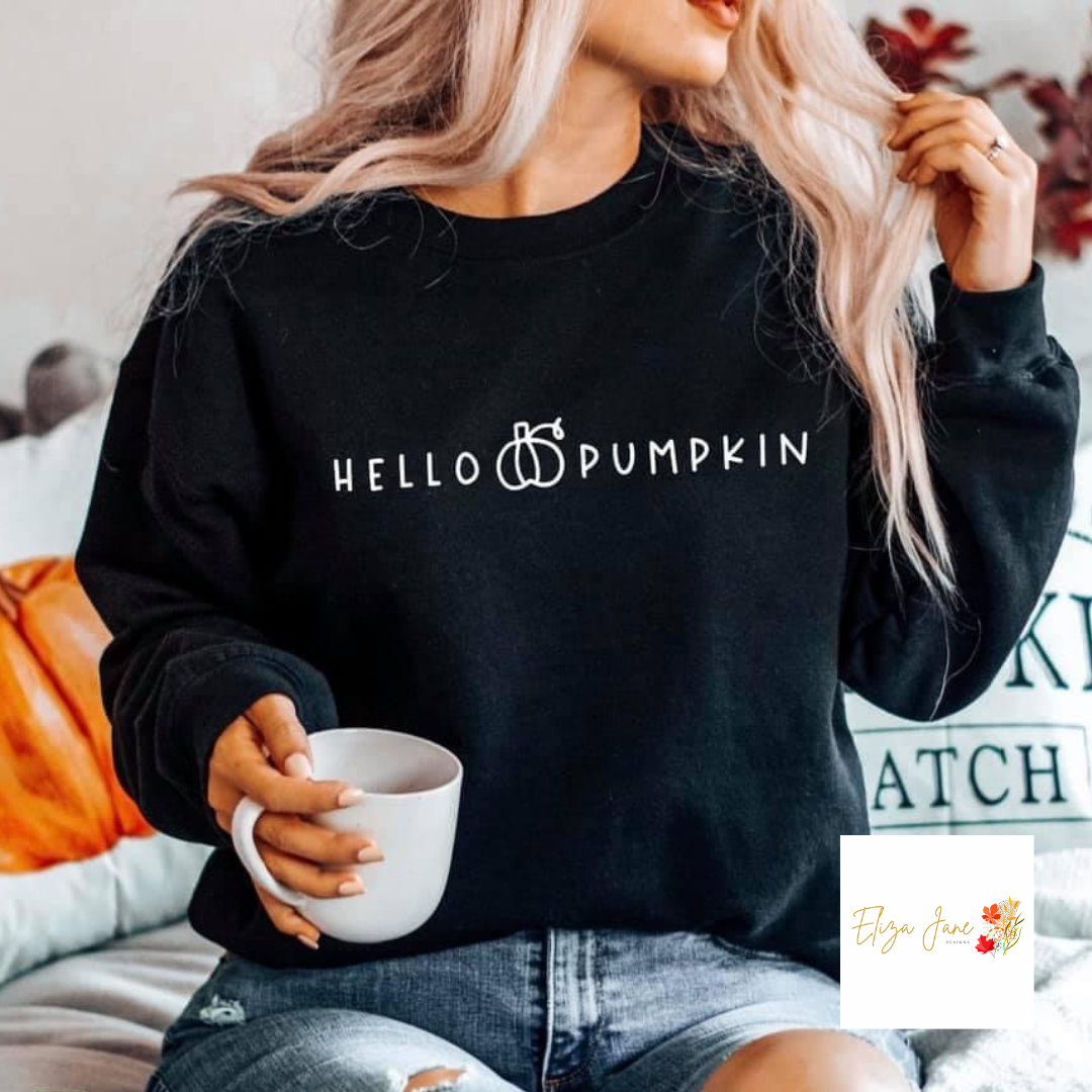 Hello Pumpkin (White Ink) Graphic Sweatshirt