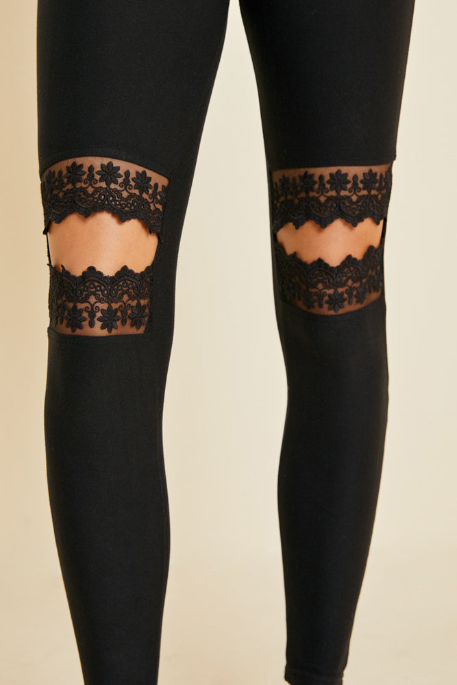 Lace Cut Out Leggings
