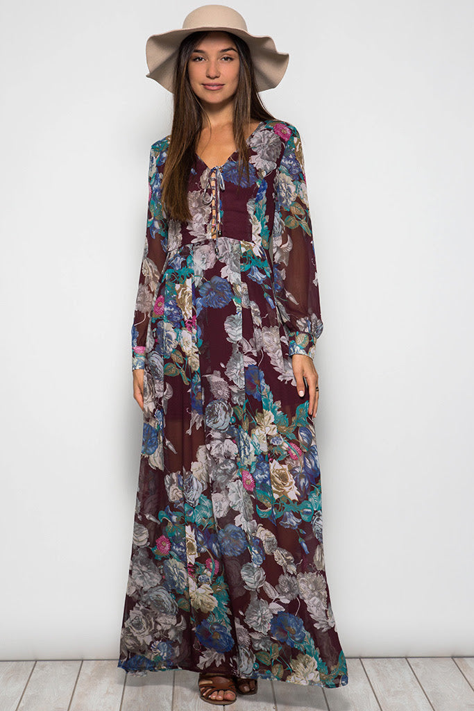 Long Sleeve Floral Maxi