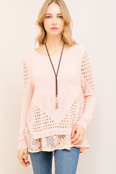 Eyelet & Lace Layered Top