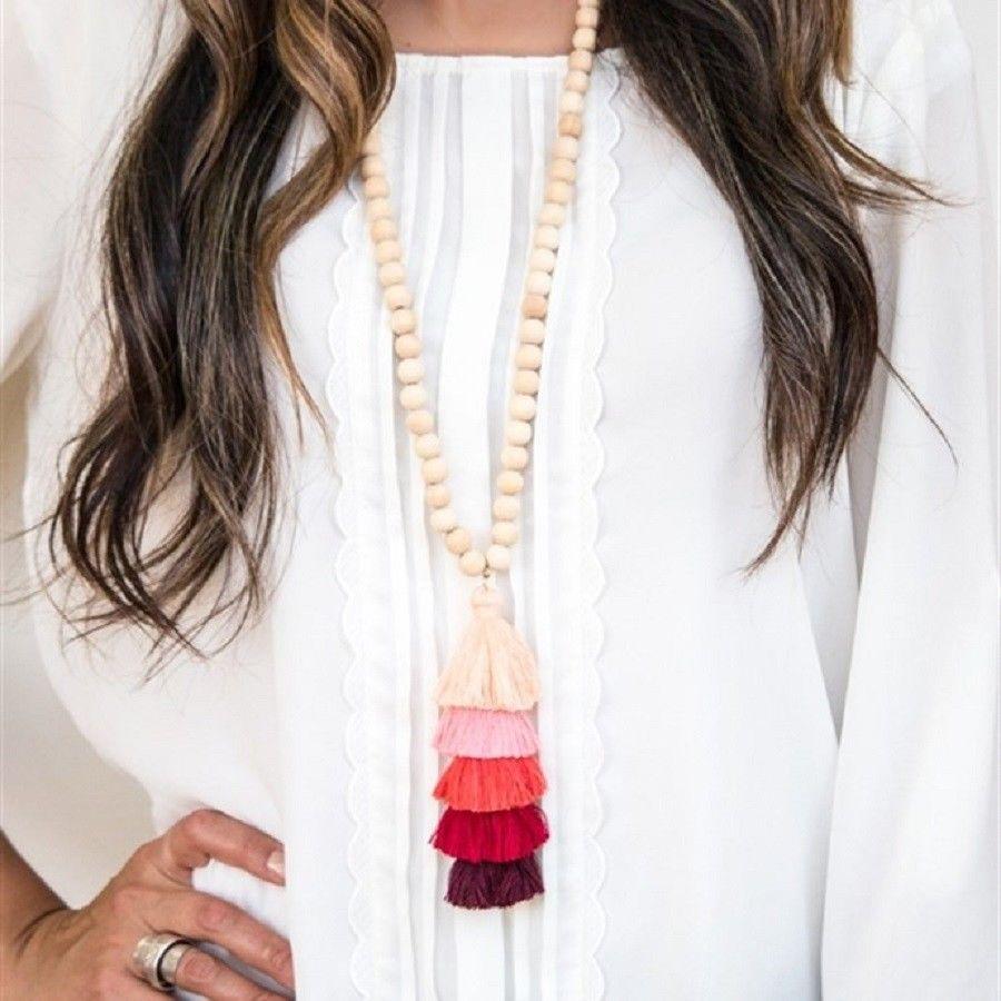 Beaded Tassel Necklace
