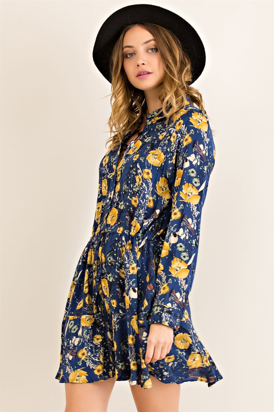 Floral Print Button Down Dress