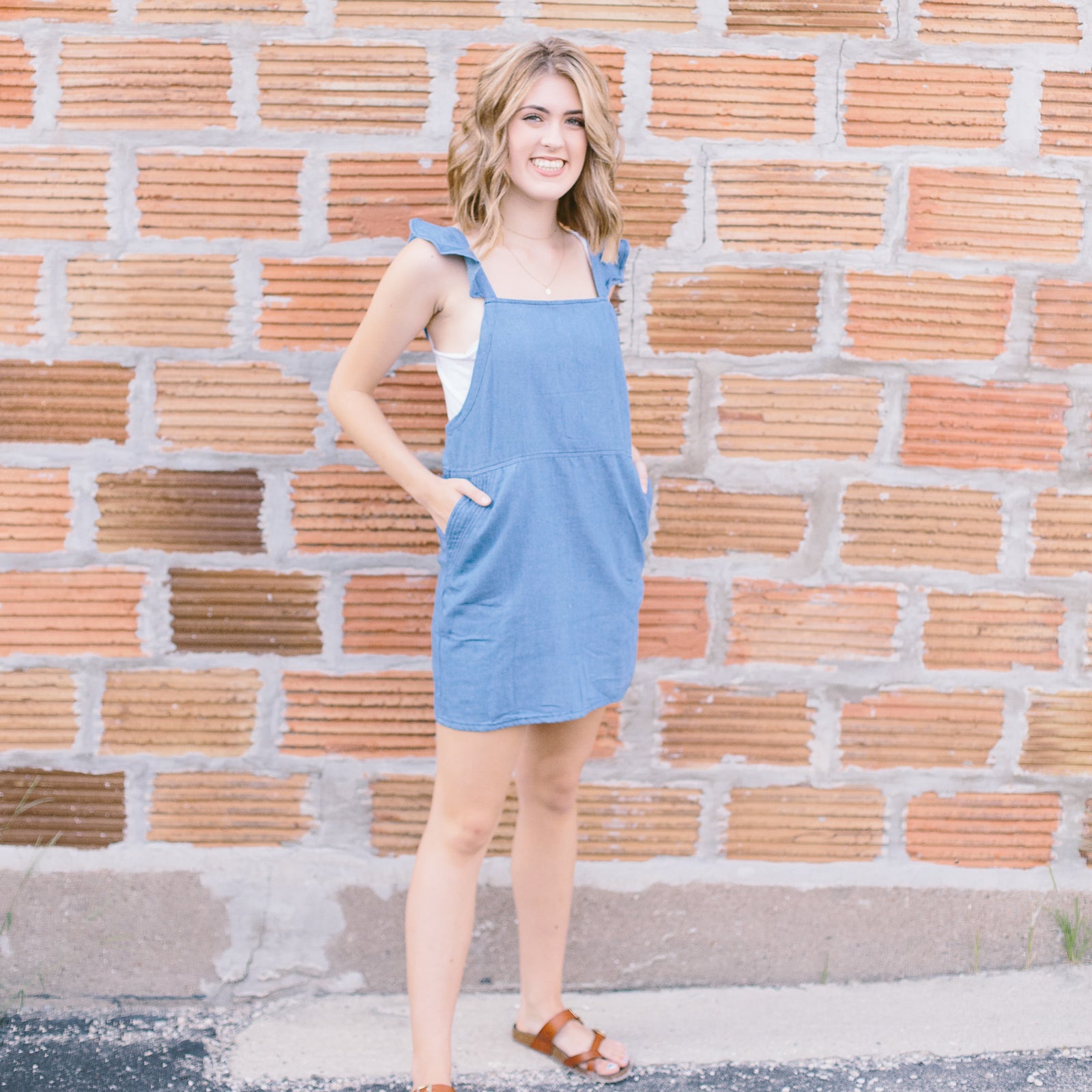 Ruffled Chambray Dress