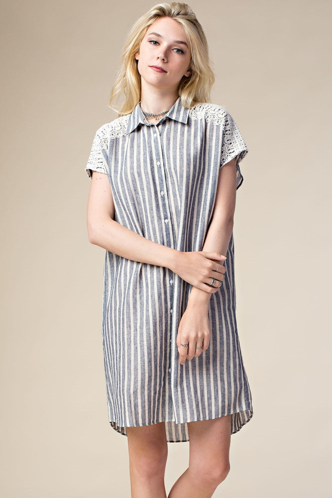 Embellished Boyfriend Shirtdress