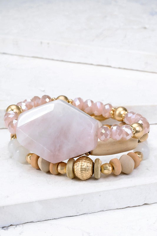 Natural Stone Stacked Bracelet