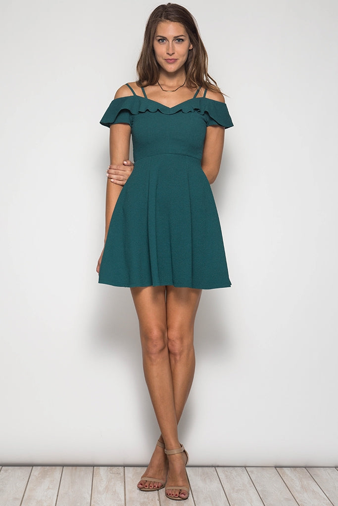 Ruffle Sleeve Flare Dress