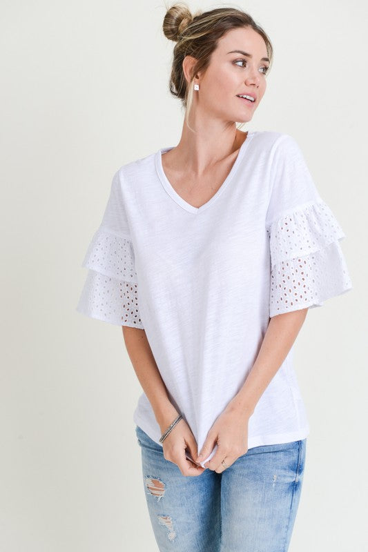 Eyelet Cuff Top