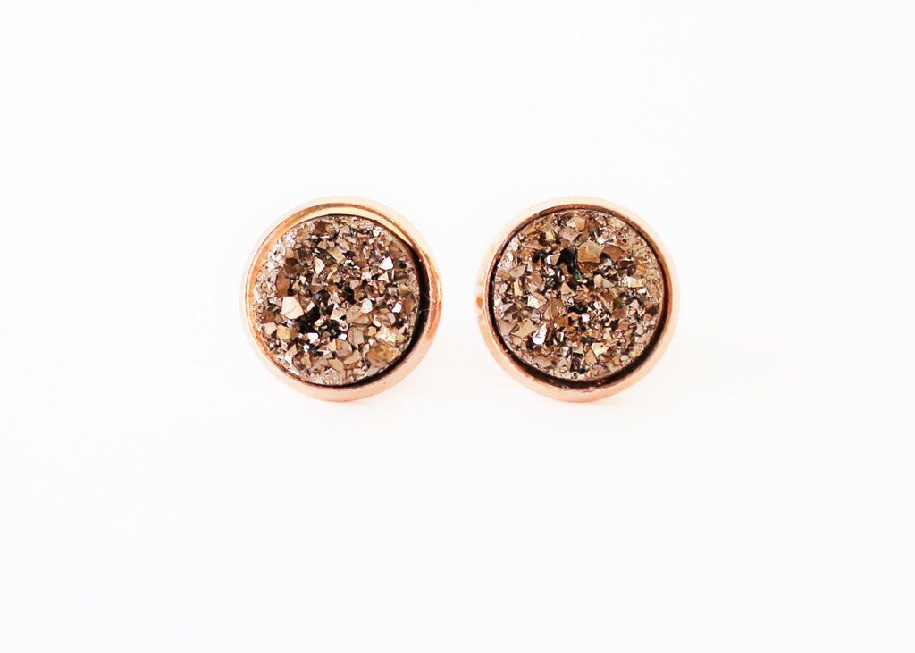 Rose Gold Druzy Earrings