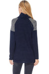 Navy and Silver Cowl Neck Sweater