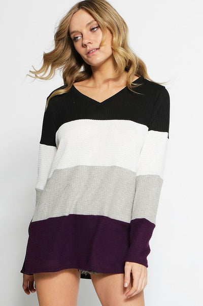 Colorblock Thermal Knit Top