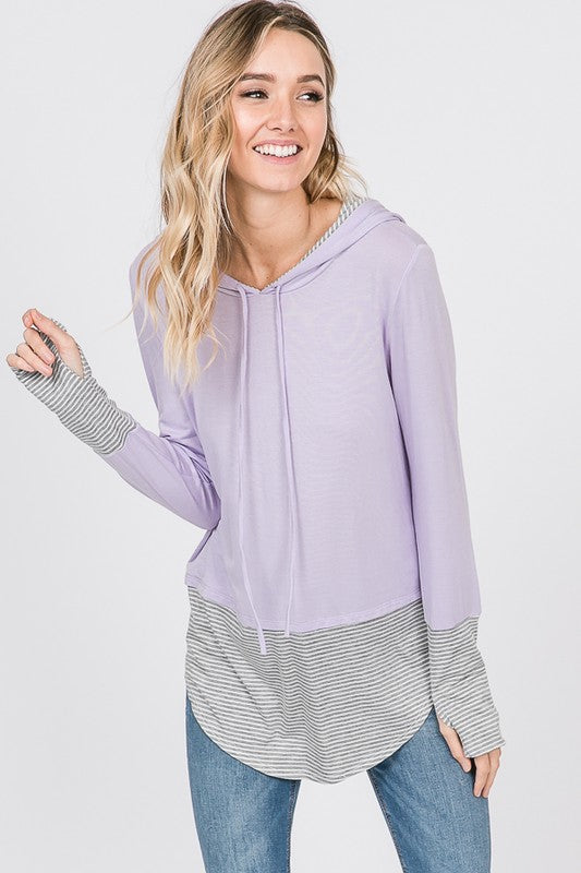 Lilac Colorblock Hoodie