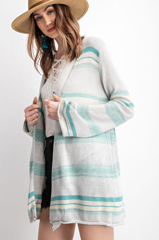 Coastal Striped Cardigan