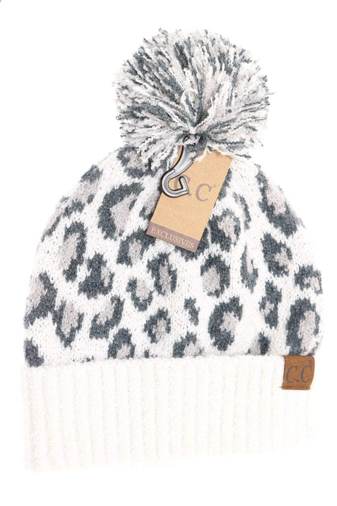 Leopard Knit CC Beanie
