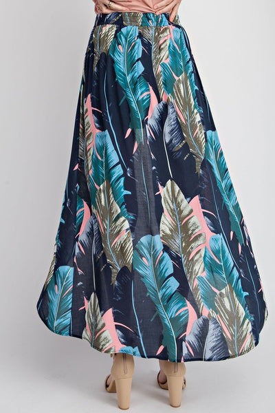 Tropical Shorts with Maxi Skirt