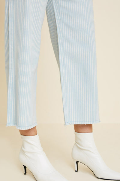 Pinstripe Wide-Leg Jeans
