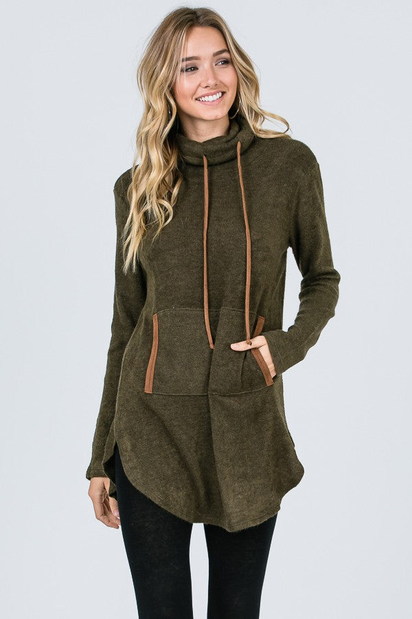 Olive Cowl Neck Tunic
