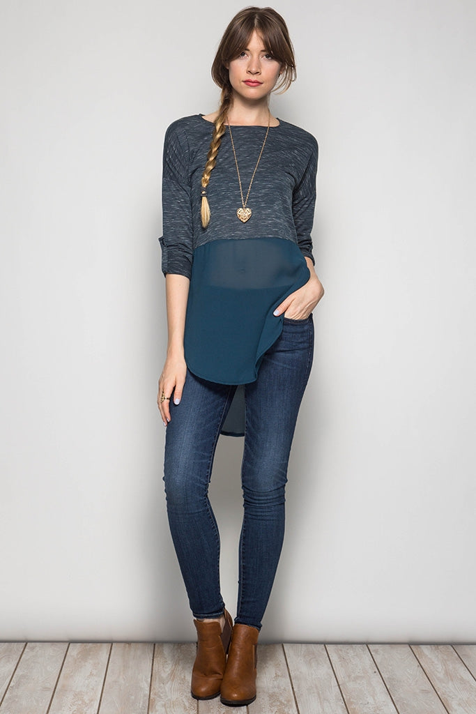 Chiffon Contrast Tunic