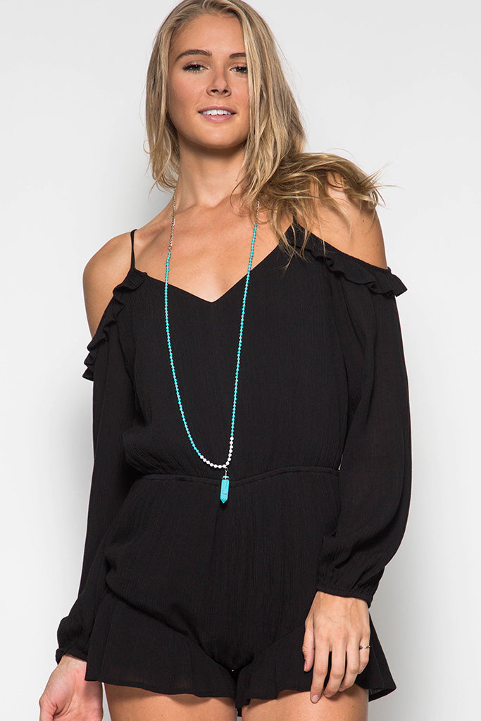 Long Sleeve Cold Shoulder Romper