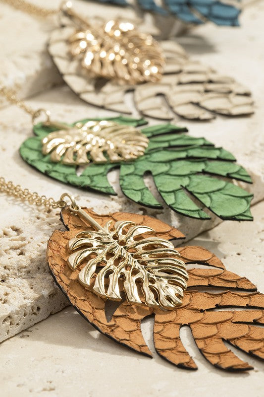 Tropical Leaf Necklace