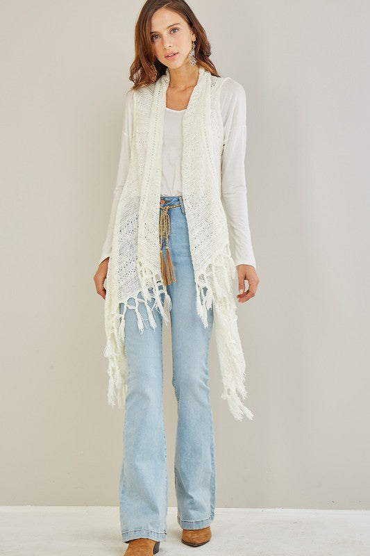Crochet Fringed Cardigan
