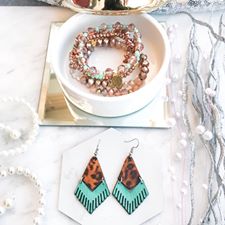 Turquoise & Leopard Leather