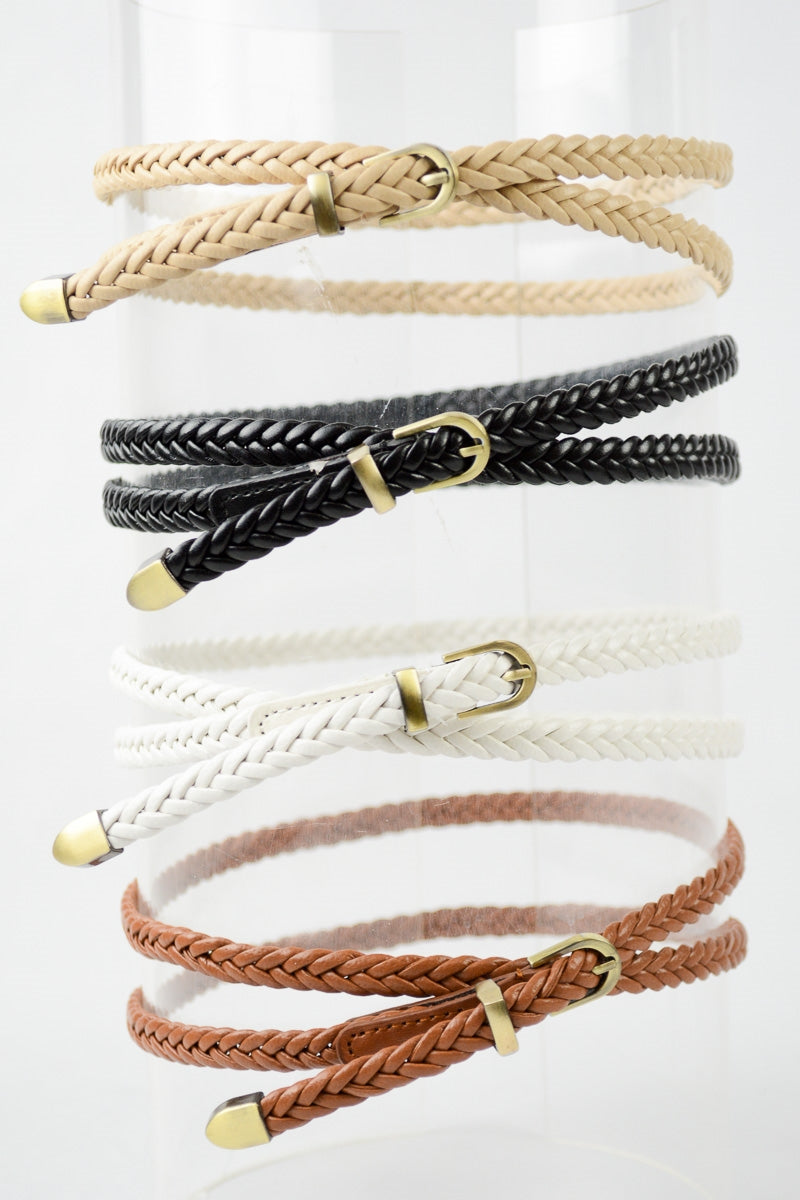 Skinny Braided Belt