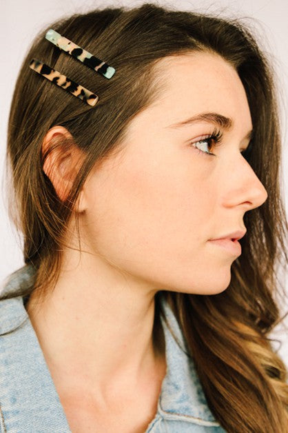 Marbled Hair Clip Set